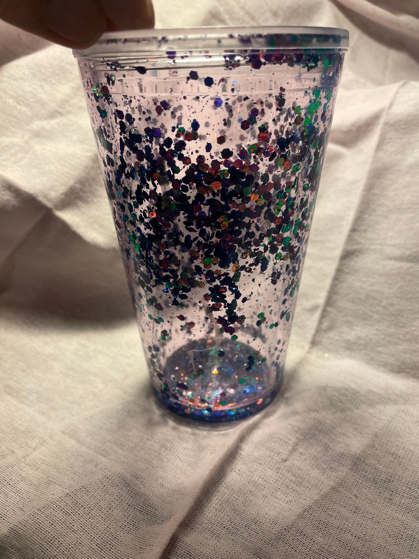 purple and blue shift snowglobe cup