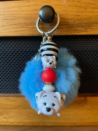 Character keychains with pom pom