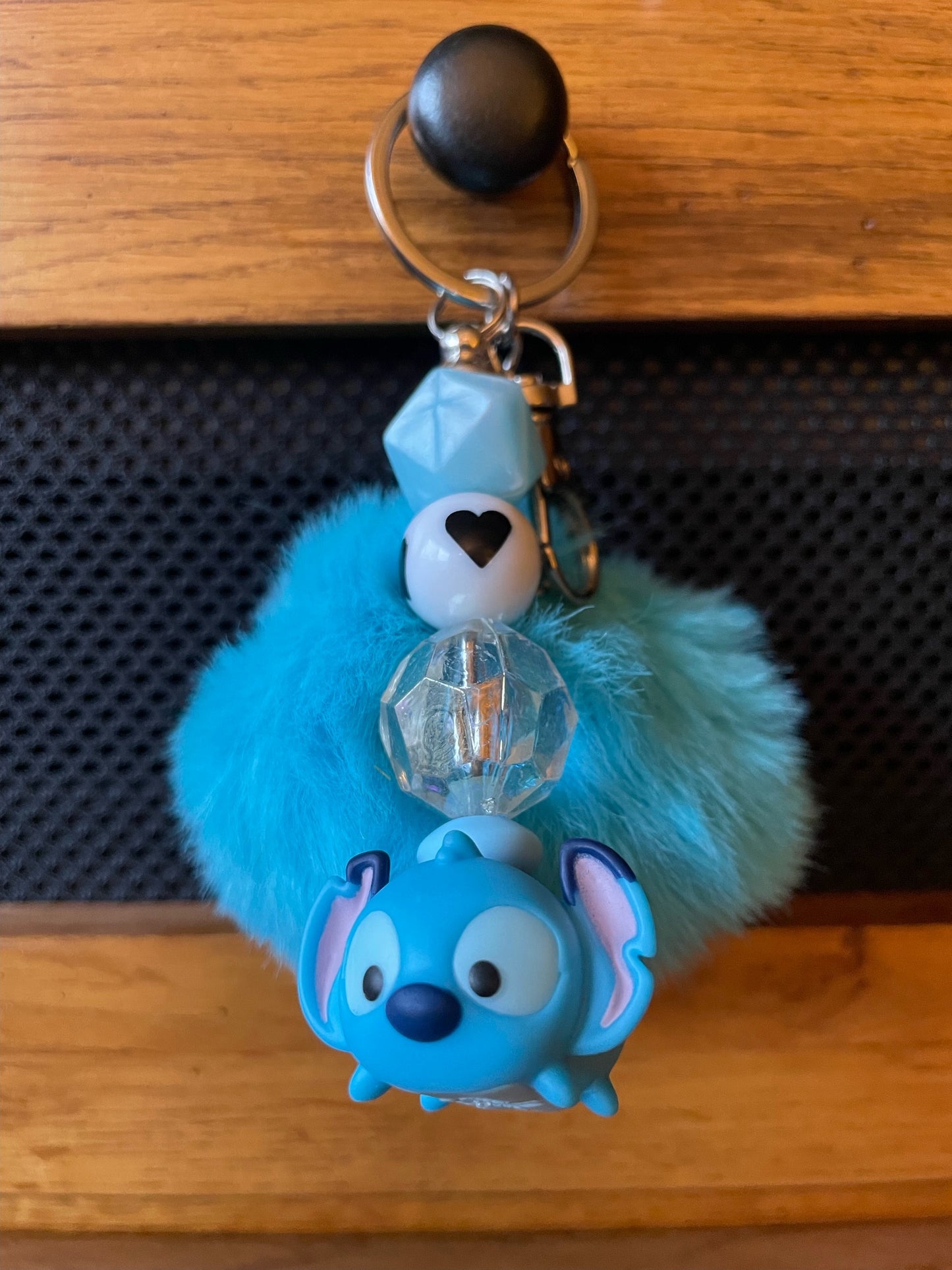 Character keychains with pom pom