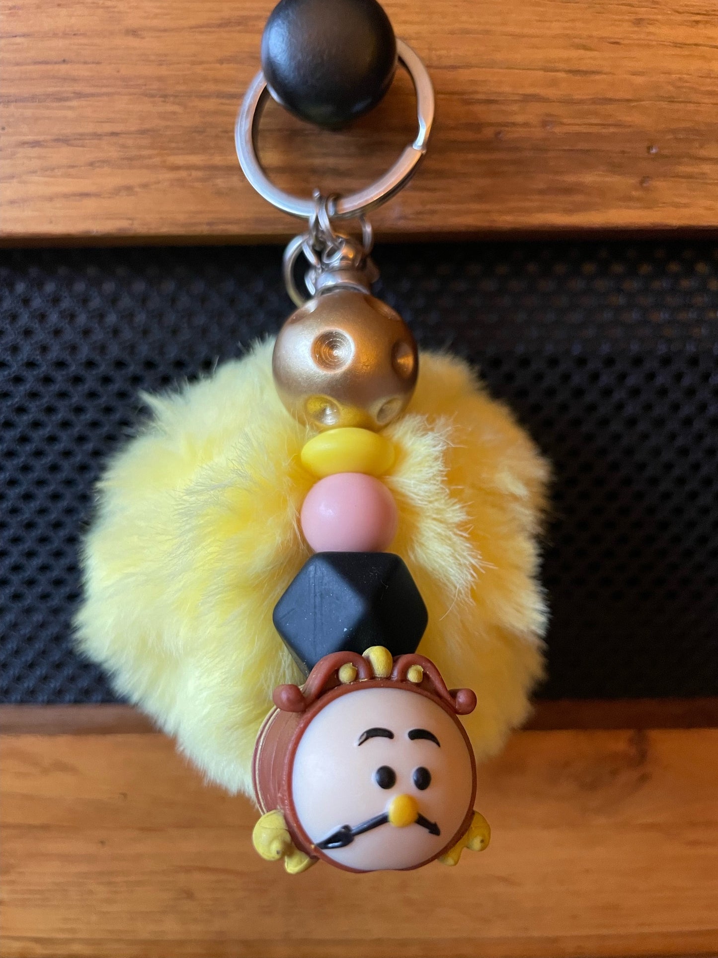 Character keychains with pom pom