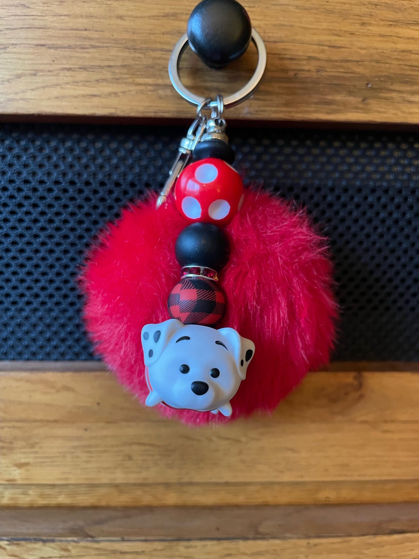 Character keychains with pom pom